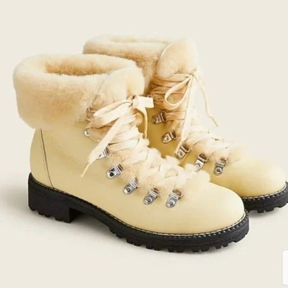 J Crew Nordic Boots In Leather Size 10 Flaw